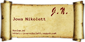 Jova Nikolett névjegykártya