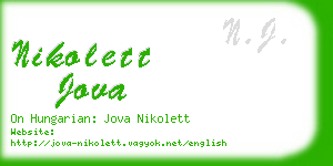 nikolett jova business card